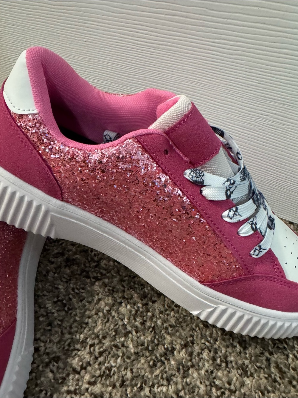 Source Unknown Pink Glitter Star Platform Sneakers - Picture 2 of 5